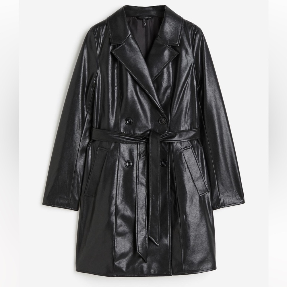 H&M Vegan Leather Trench Coat
